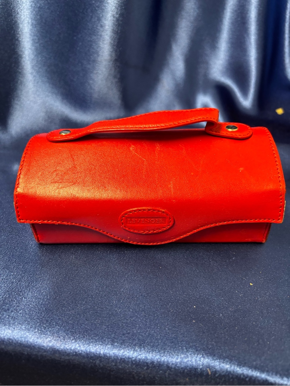 Levenger Genuine Leather Double Eyeglass Case - Red